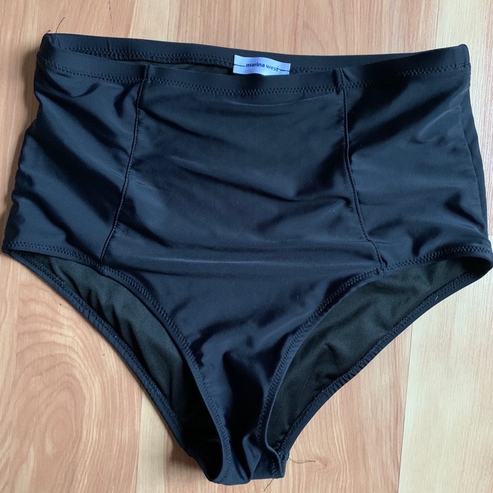 Black high waisted swimsuit bottoms